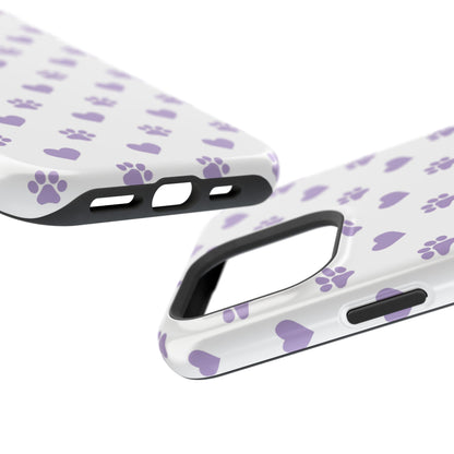 Paw Prints & Hearts – MagSafe iPhone Case with Adorable Pet-Lover Design