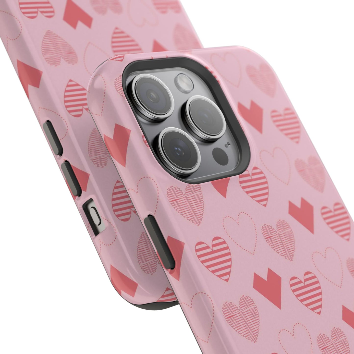 Striped Hearts MagSafe iPhone Case