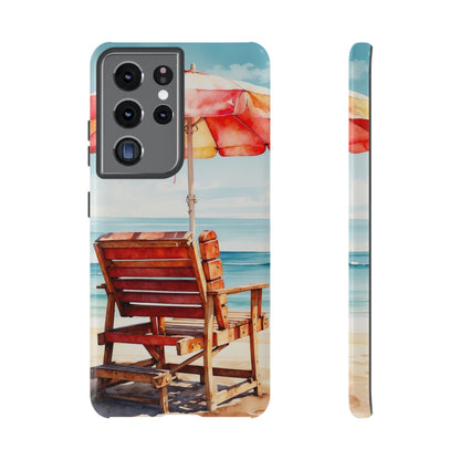 Beachfront Sunset Lounge Samsung Galaxy Case – Vibrant Watercolor Design