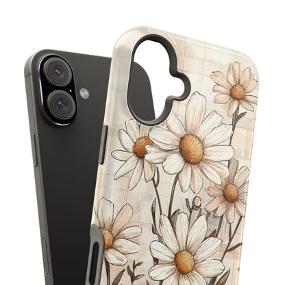 Pastel Daisy MagSafe iPhone Case - Elegant Floral Protective Cover