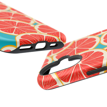 Ruby Grapefruit Pop Tough MagSafe iPhone Case – Vibrant Citrus Design, Shock-Resistant Protection