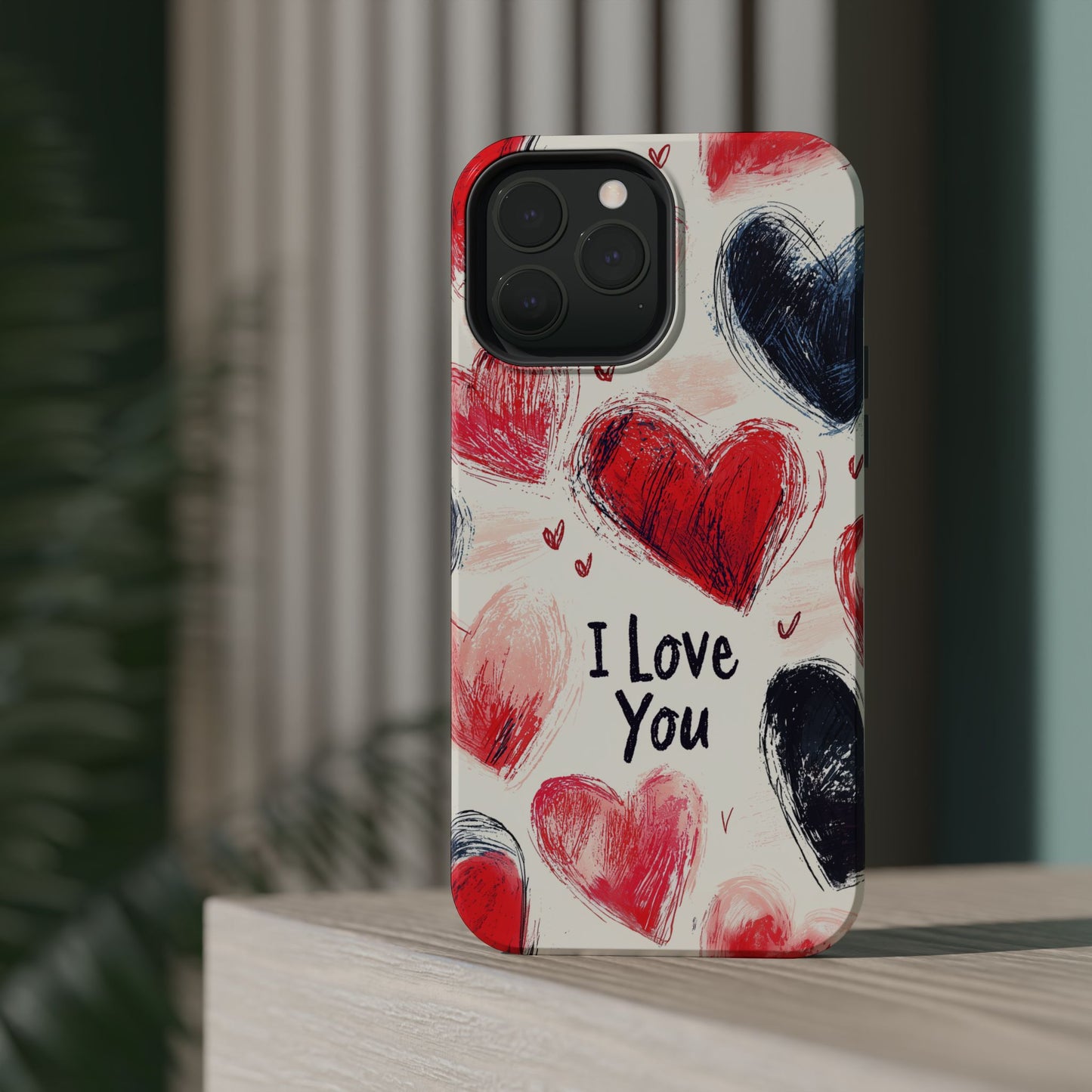 Brushstroke Hearts of Love "I Love You" - MagSafe Compatible Case