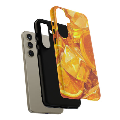 Citrus Splash Samsung Galaxy  Case – Bright Orange Slices & Ice, Dual-Layer Protection