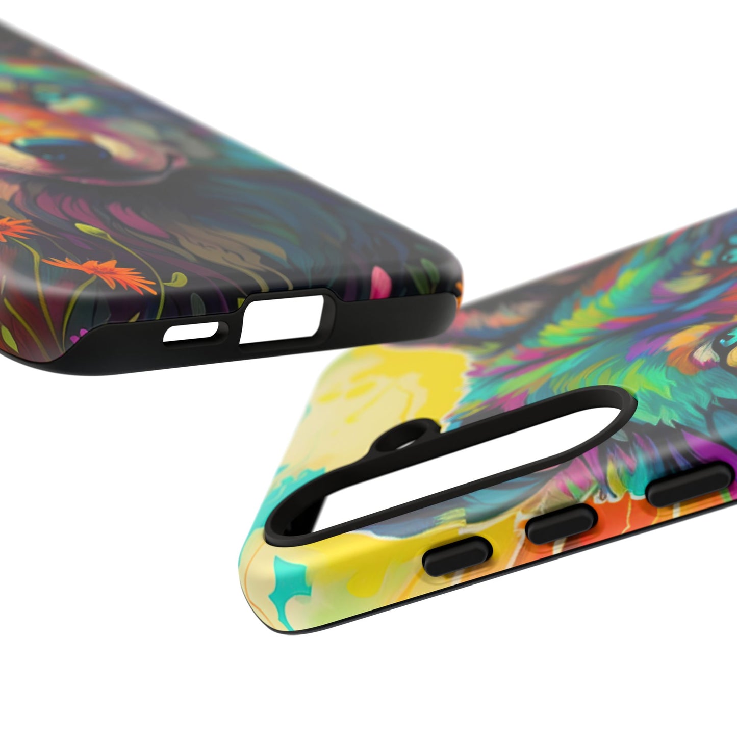 Rainbow Wolf in Bloom – Samsung Galaxy Case with Vivid Nature Design