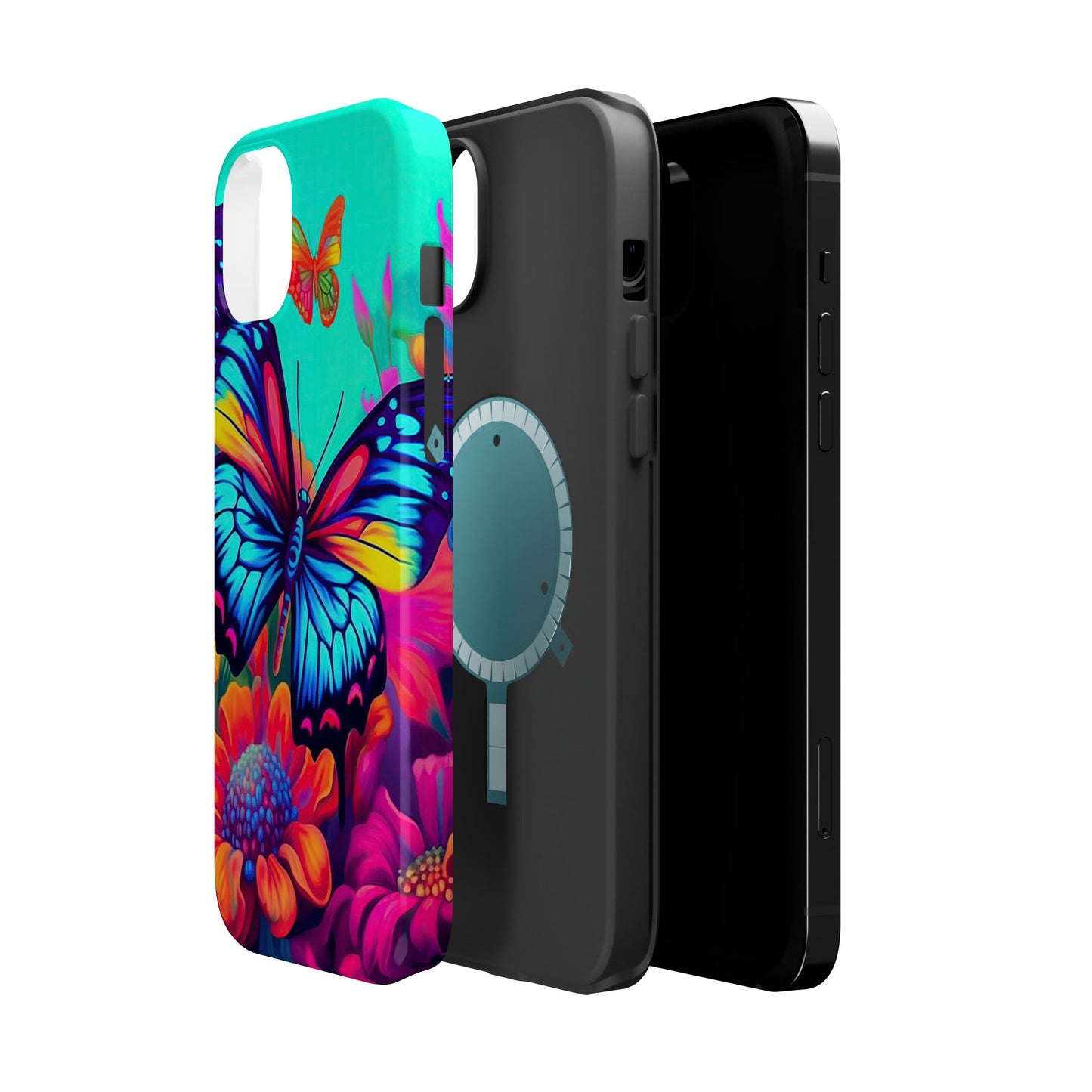 Vivid Butterfly & Floral Burst - MagSafe iPhone Case