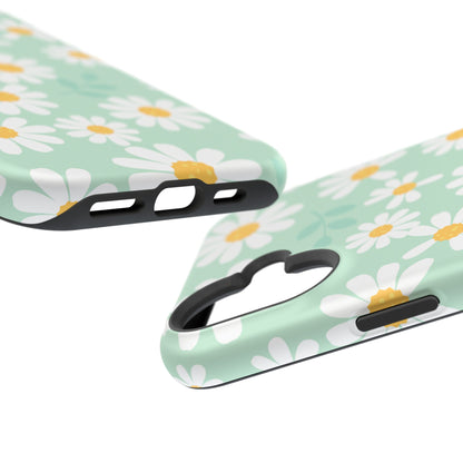 Charming Daisy Floral Tough MagSafe iPhone Case – Spring Pastel Design, Shockproof & Slim