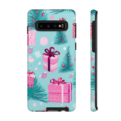 Festive Pink Christmas Gifts and Evergreen Samsung Galaxy Case – Holiday Theme, Protective Cover