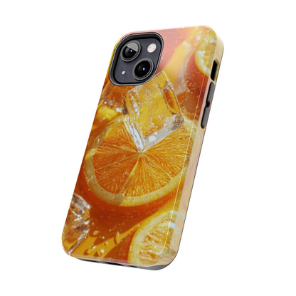 Citrus Orange Splash iPhone Case – Dual-Layer Tough Protection, Vibrant Summer Design