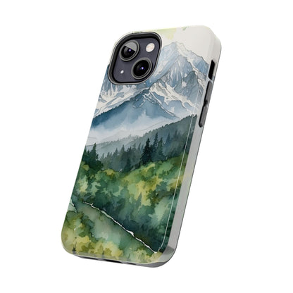 Watercolor Alpine Mountainscape - iPhone Case