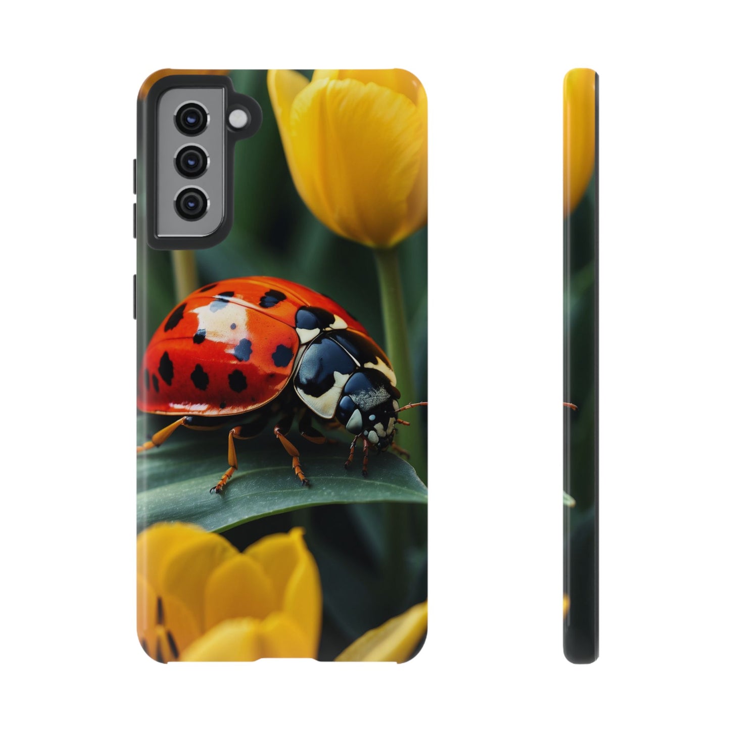 Samsung Galaxy Case: Vibrant Ladybug Amidst a Lush Yellow Flower Garden