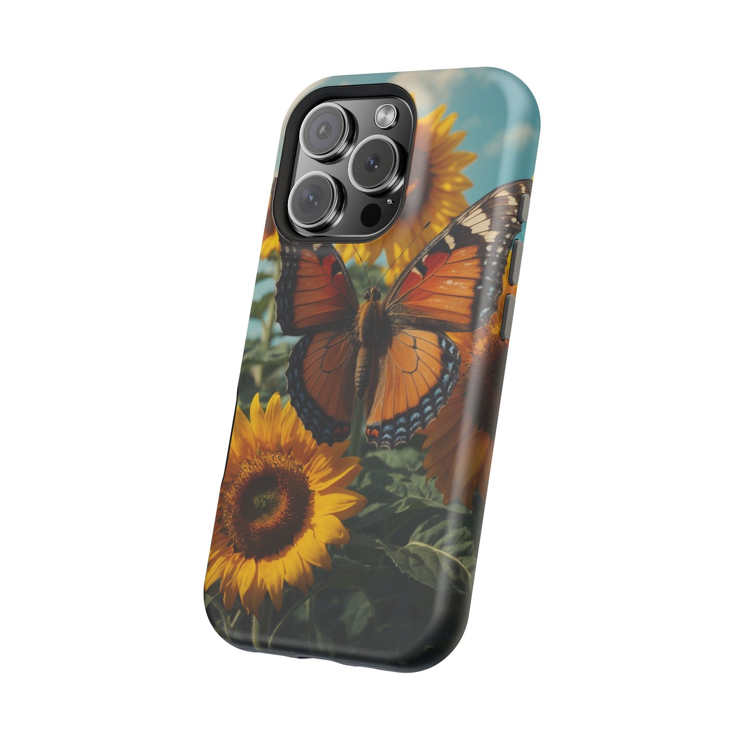 Vibrant Butterfly & Sunflower – MagSafe iPhone Case