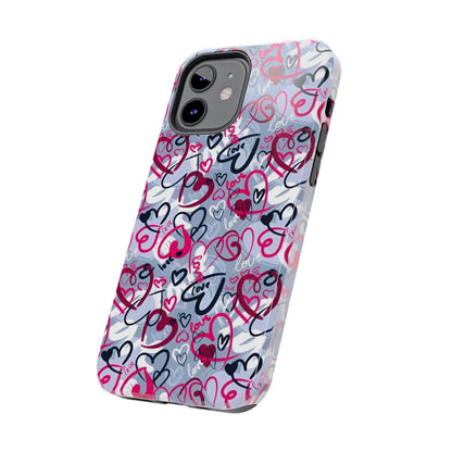 Graffiti Love Hearts iPhone Case