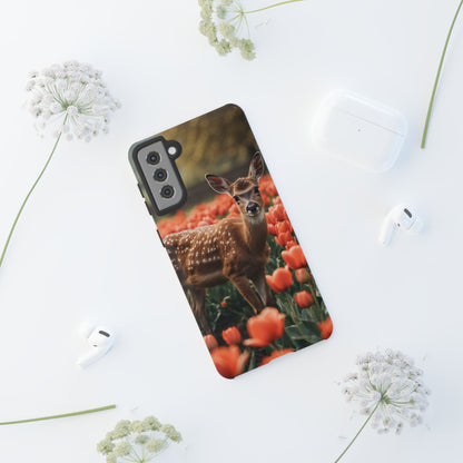 Fawn Among Tulips Samsung Galaxy Case