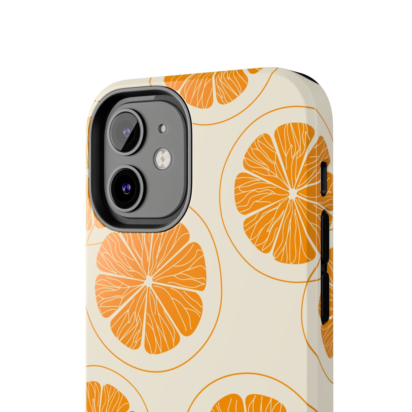 Citrus Burst Pattern Tough iPhone Case – Bold Orange Design, Shockproof Protection - BOGO Cases