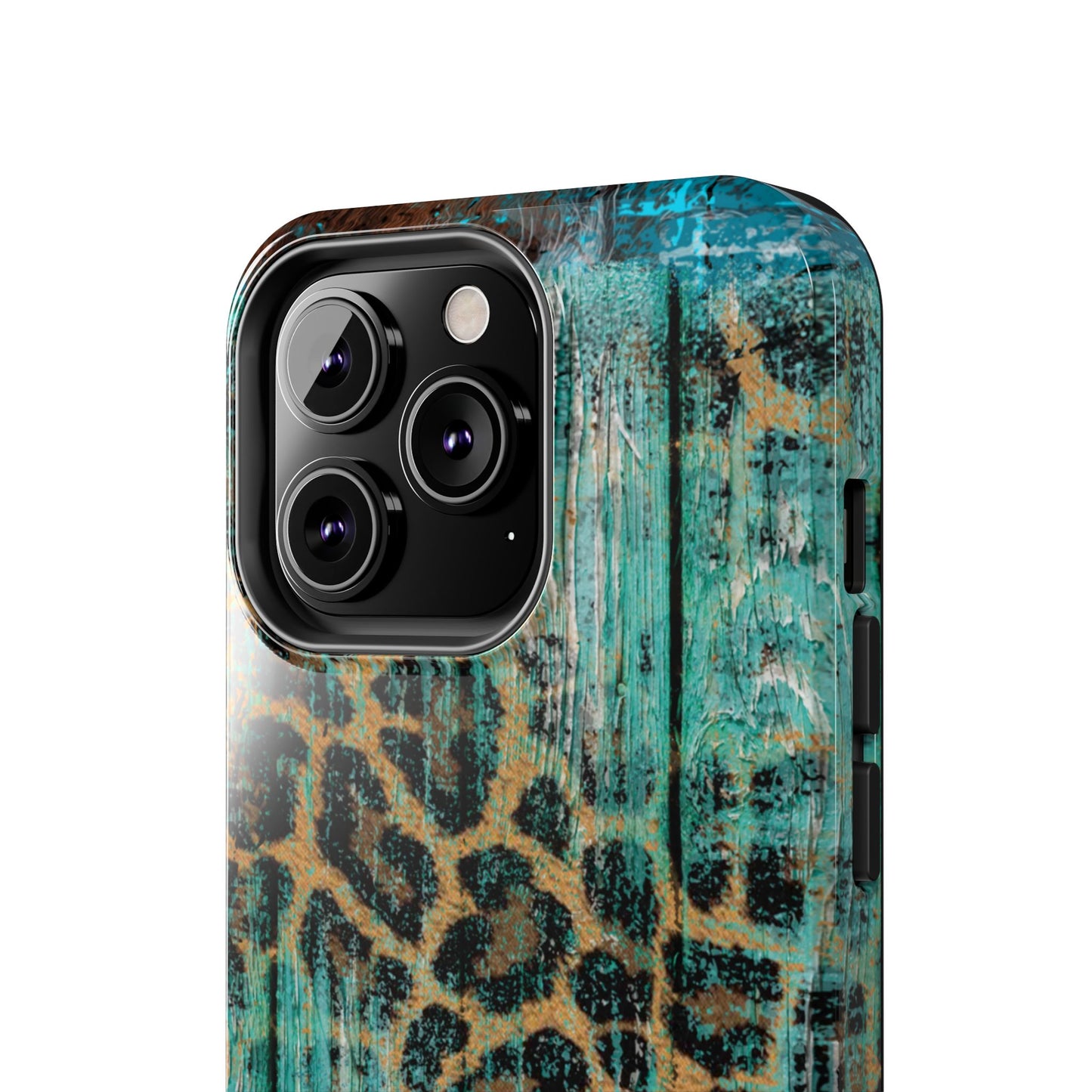 Turquoise Rustic Leopard Wood - iPhone Series Case