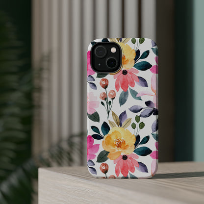 Blossoming Beauty – MagSafe Case with Pastel Floral Watercolor Design