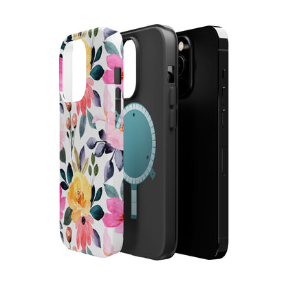 Blossoming Beauty – MagSafe Case with Pastel Floral Watercolor Design