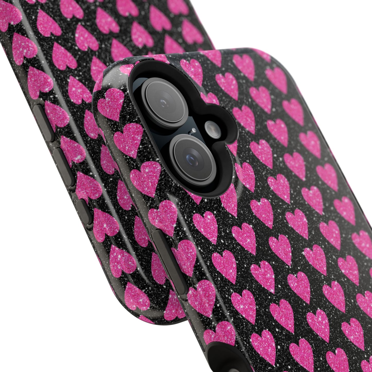 Glitter Pink Hearts MagSafe Case