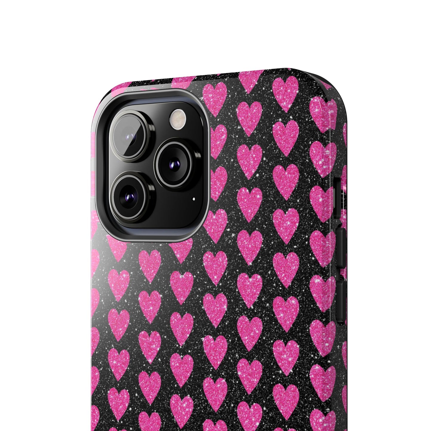 Glitter Pink Hearts iPhone Case