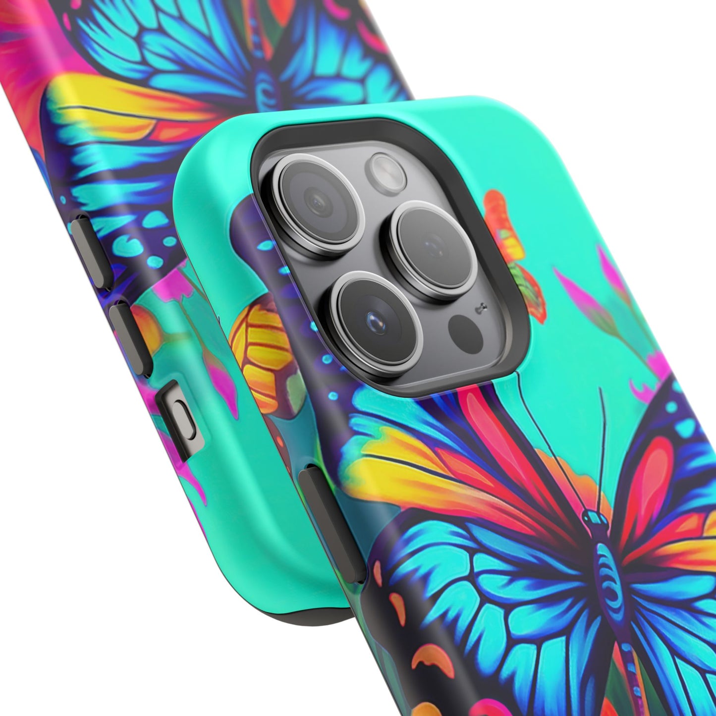 Vivid Butterfly & Floral Burst - MagSafe iPhone Case