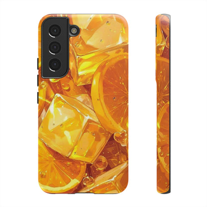 Citrus Splash Samsung Galaxy  Case – Bright Orange Slices & Ice, Dual-Layer Protection