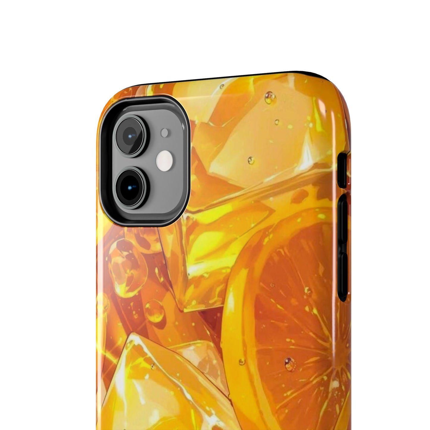 Citrus Splash iPhone Case – Bright Orange Slices & Ice, Dual-Layer Protection