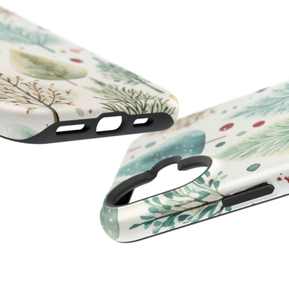 Watercolor Winter Trees MagSafe iPhone Case – Nature-Inspired, Holiday Theme Protective Cover