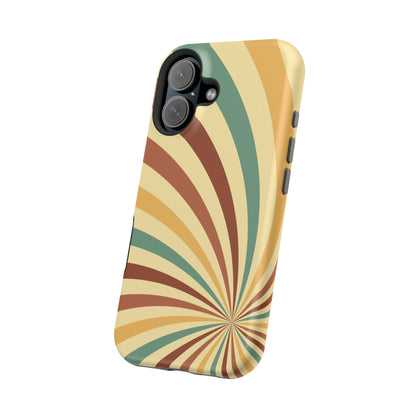 Earthy Retro Swirl MagSafe iPhone Case – Dual-Layer Protection with 70s-Inspired Earth Tones