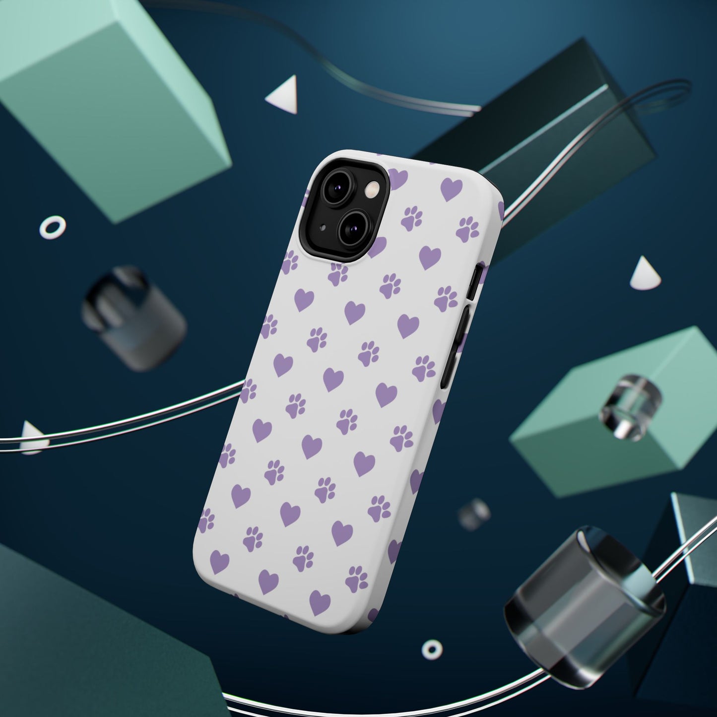 Paw Prints & Hearts – MagSafe iPhone Case with Adorable Pet-Lover Design