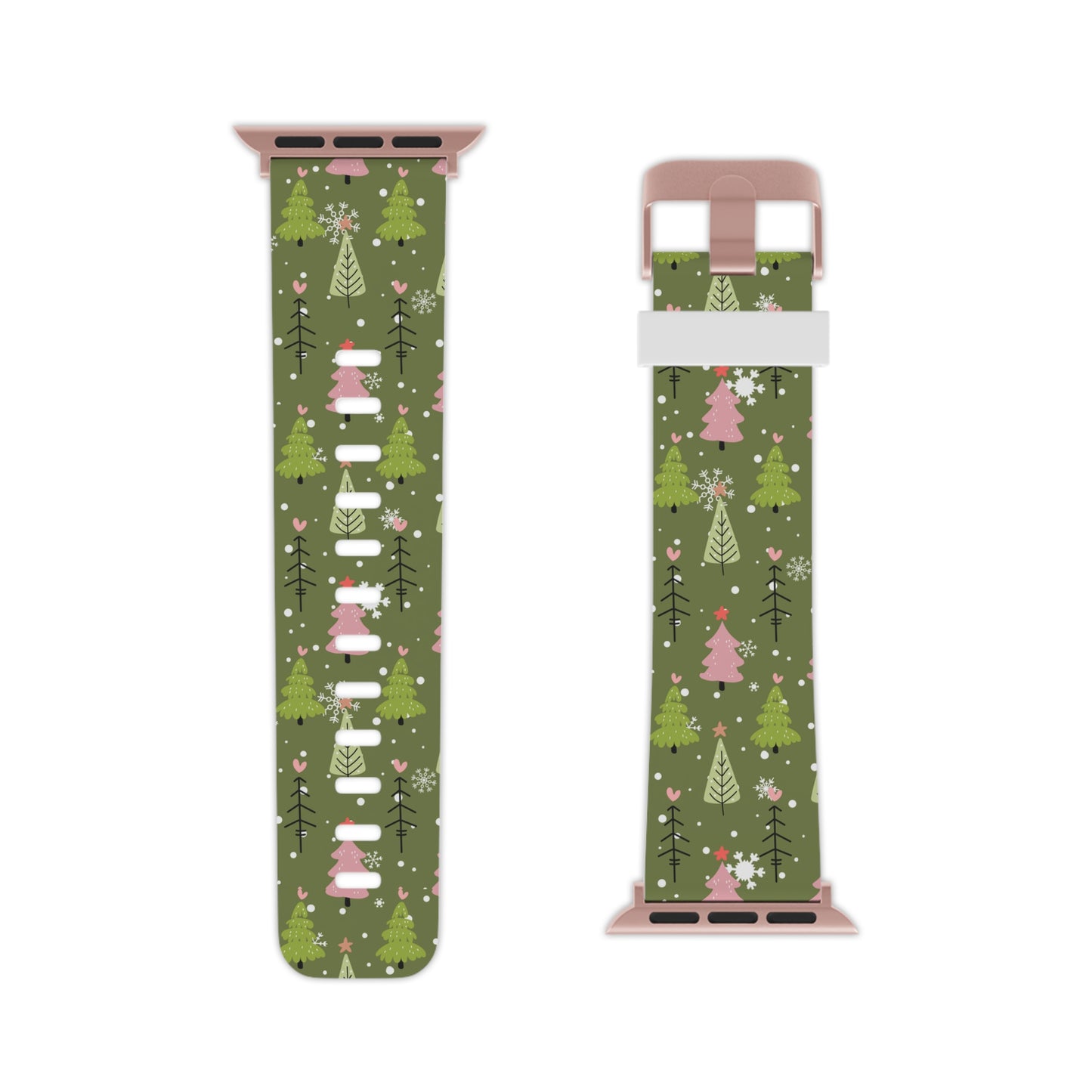 Whimsical Christmas Tree Pattern Apple Watch Band