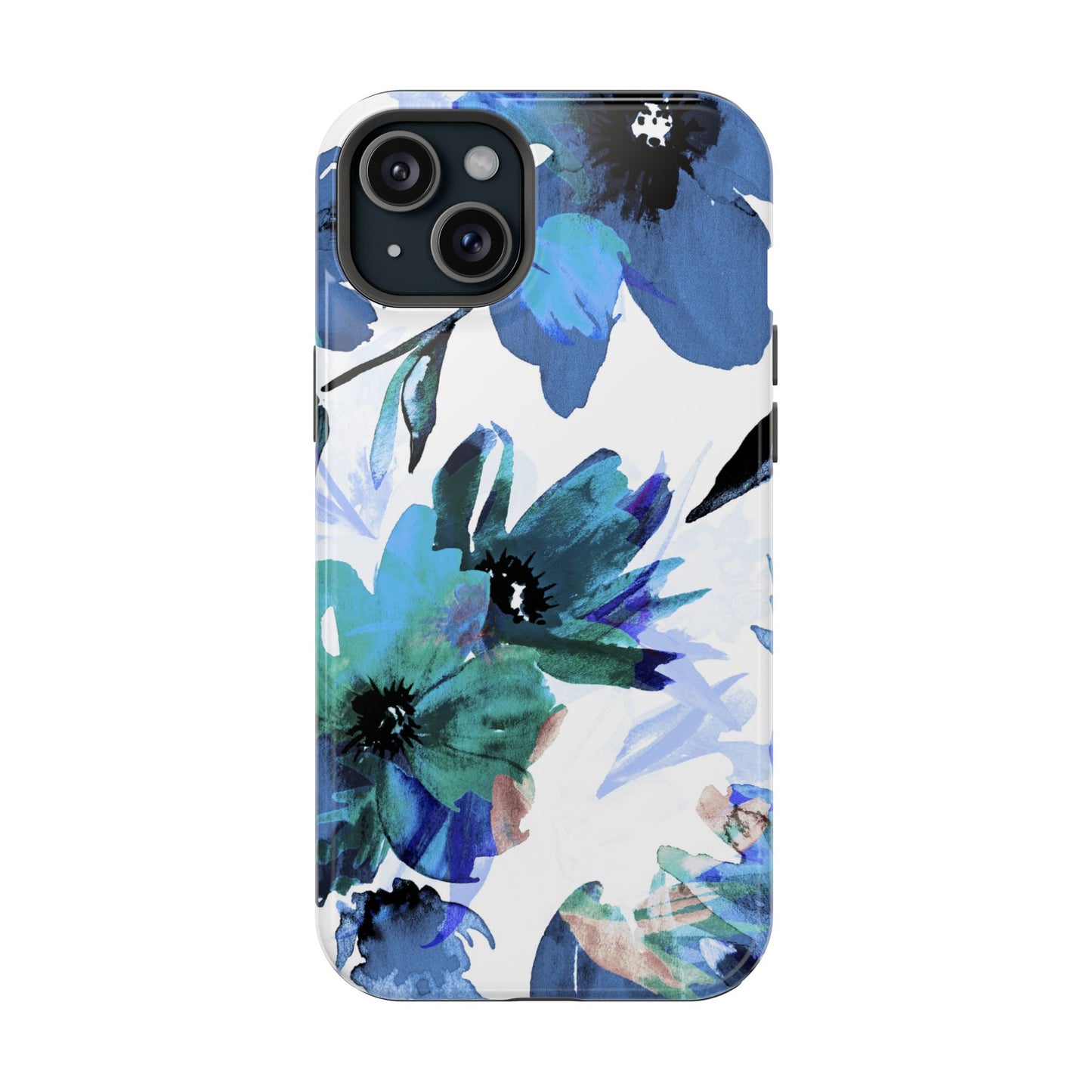 MagSafe iPhone Case – Serene Blue Blossom