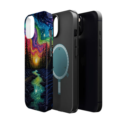 Celestial Nightscape MagSafe iPhone Case – Vibrant River and Starry Sky Design