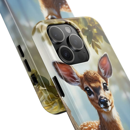 Whimsical Fawn in a Sunlit Forest iPhone Case