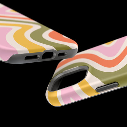 Retro Groove MagSafe iPhone Case – 70s-Inspired Design with Dual-Layer Protection