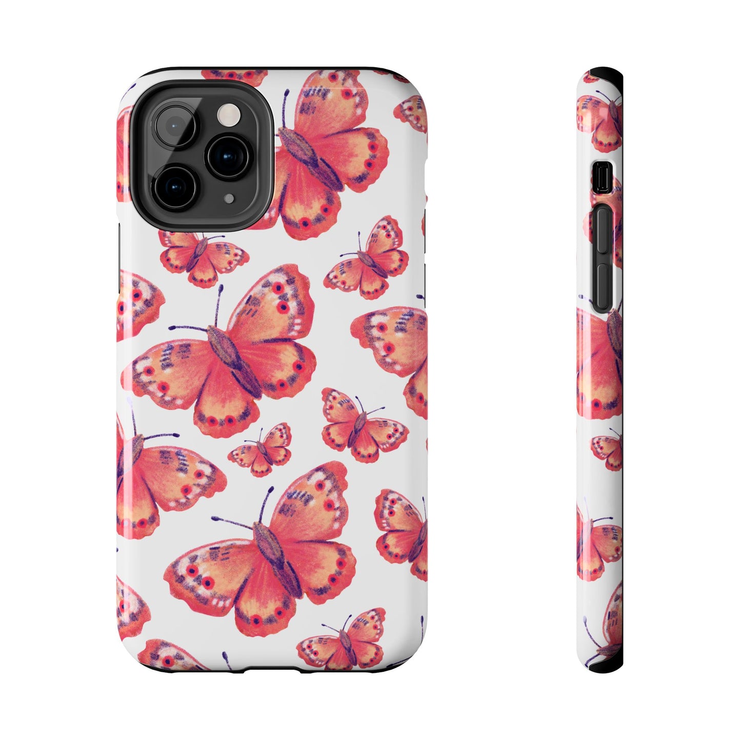 Coral Butterfly iPhone Case – Slim, Protective Design with Bold Watercolor Print