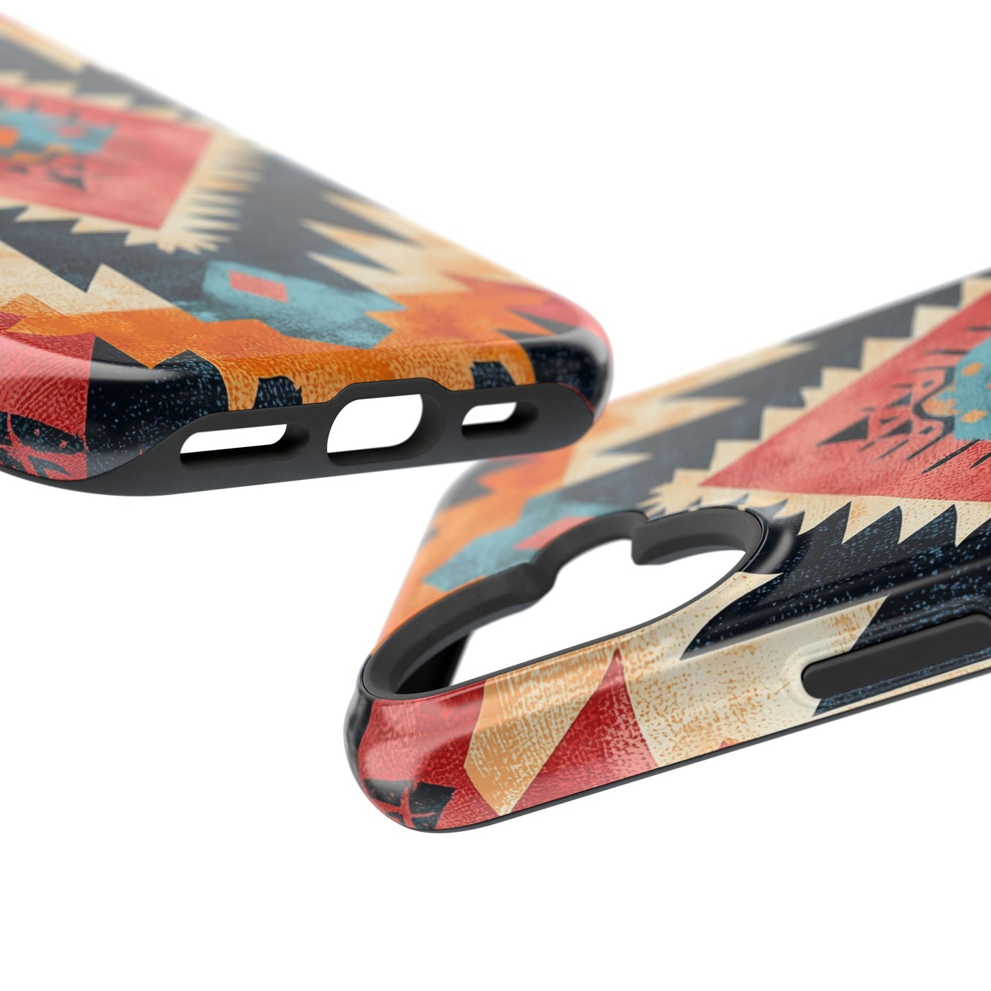 Bold Aztec Pattern Tough MagSafe iPhone Case – Vibrant Geometric Design, Dual-Layer Protection