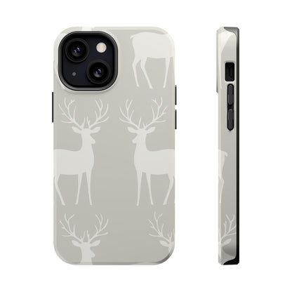 Elegant White Reindeer Pattern – MagSafe iPhone Series Case