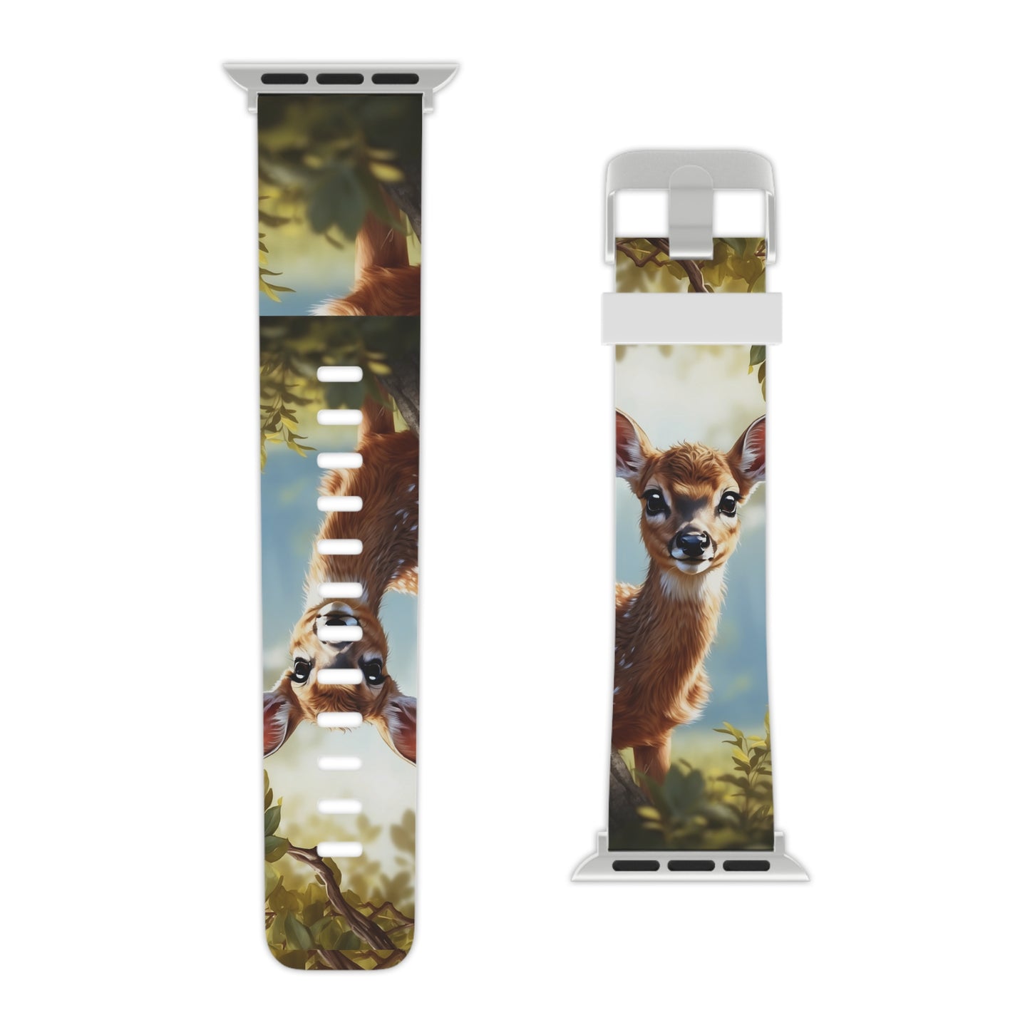 Whimsical Fawn in a Sunlit Forest Apple Watch Band