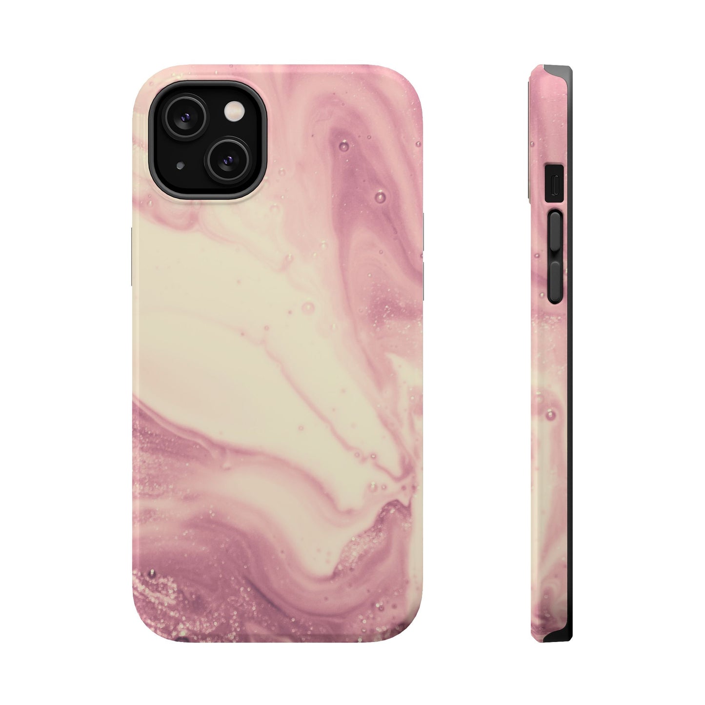 Blush Marble Glow – MagSafe Case with Pink & Rose Gold Marble Design