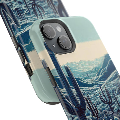 Desert Blues Cactus iPhone Case