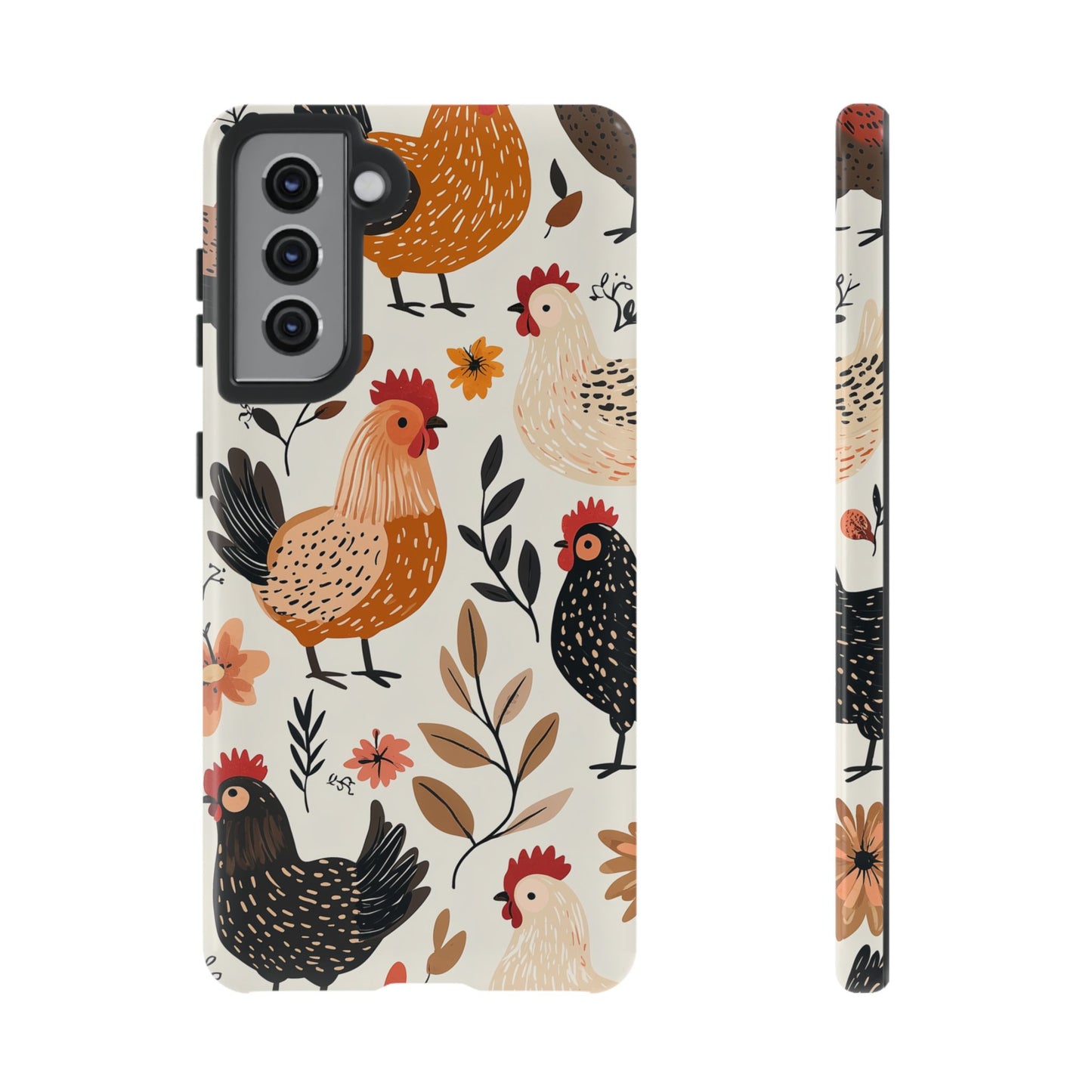 Samsung Galaxy Case: Cluckin' Vintage – Chickens & Leaves