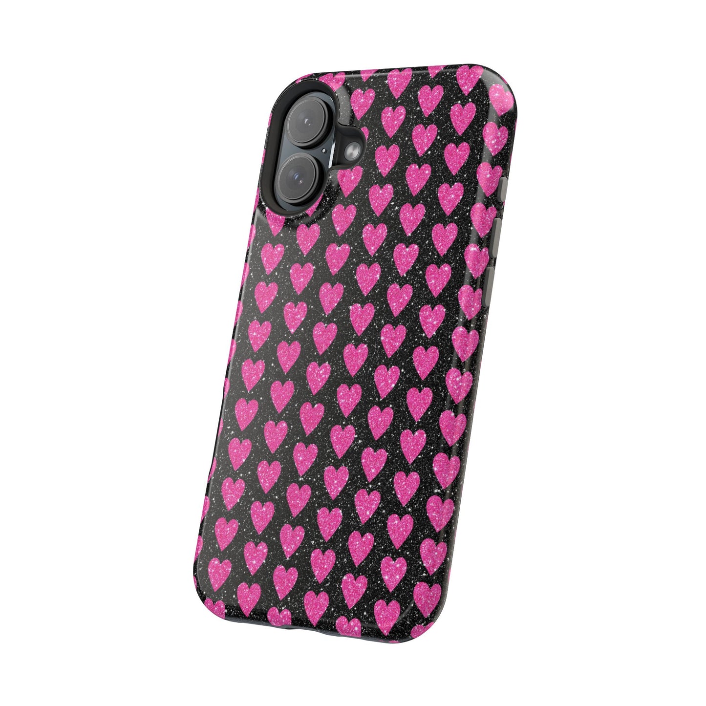 Glitter Pink Hearts MagSafe Case