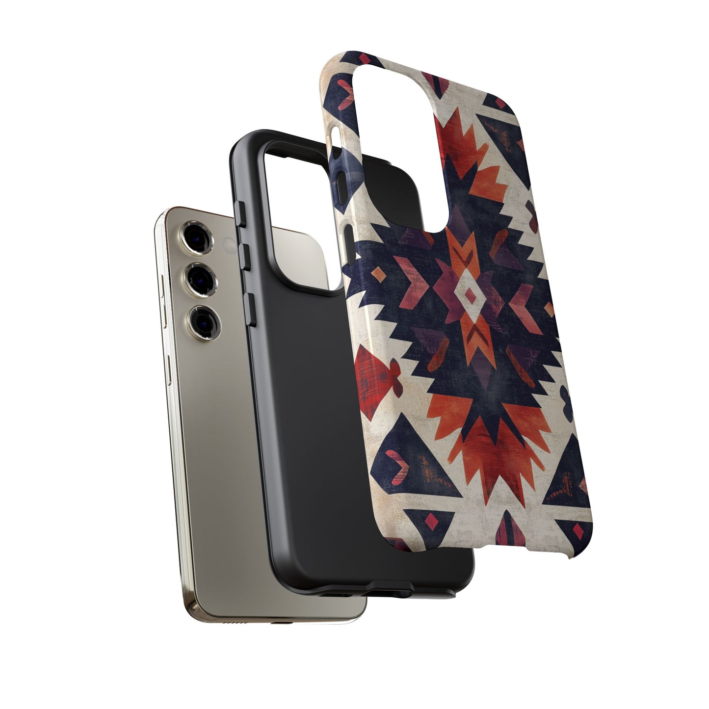 Boho Tribal Starburst Tough Samsung Galaxy  Case – Vibrant Geometric Design, Dual-Layer Protection