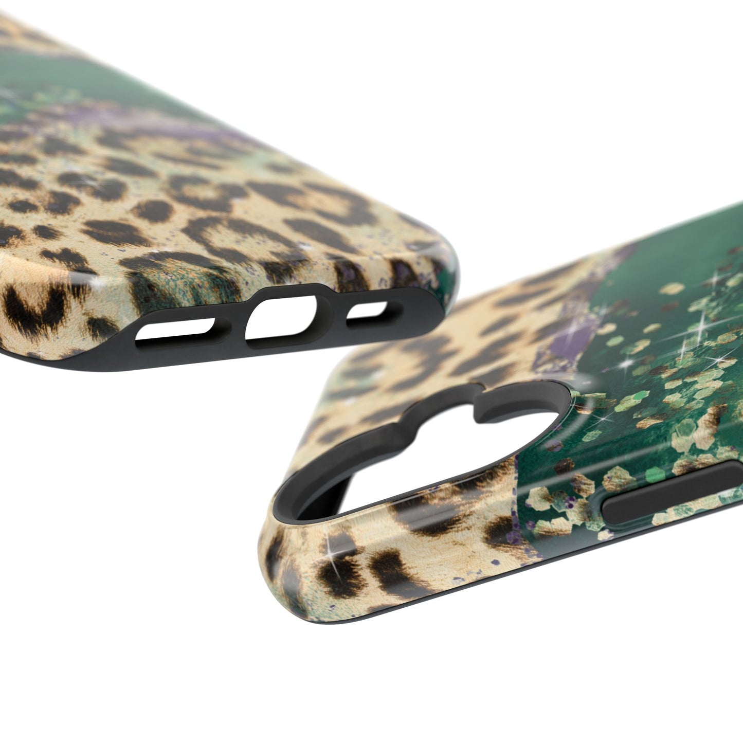 Emerald Glitter Leopard Print - MagSafe iPhone Series Case