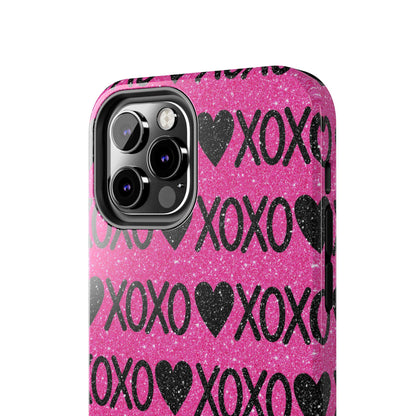 XOXO Glitter Hearts iPhone Case