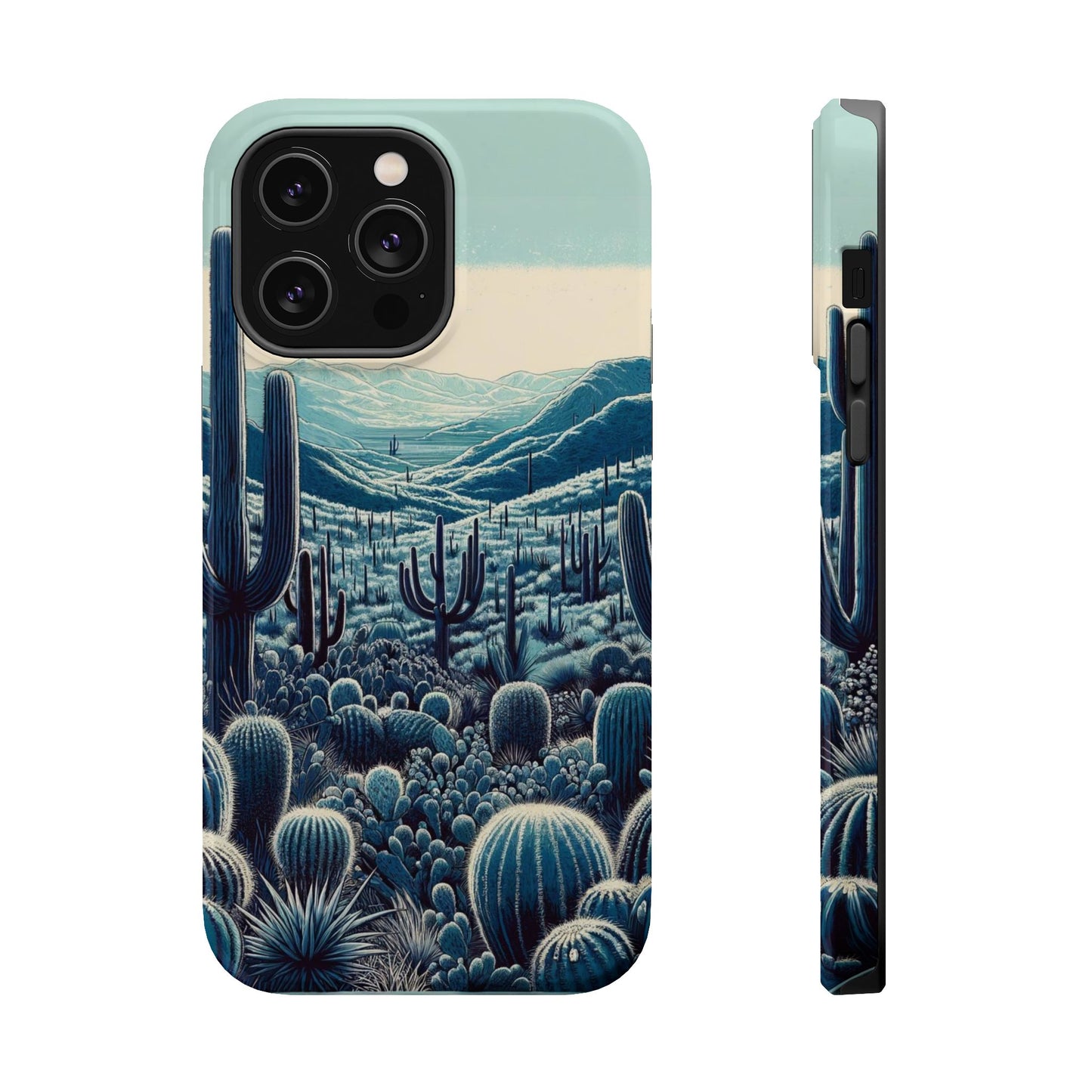 Desert Blues Cactus iPhone Case