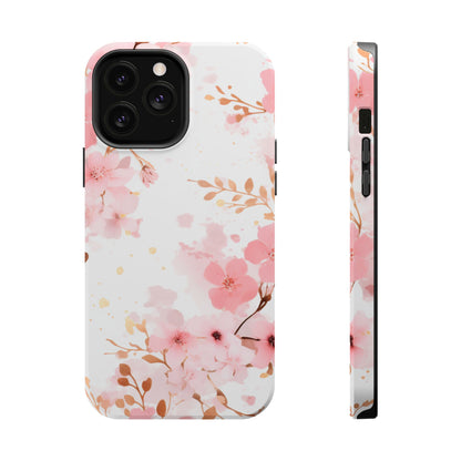 Soft Pink Cherry Blossom MagSafe Case – Floral Elegance with Wireless Charging