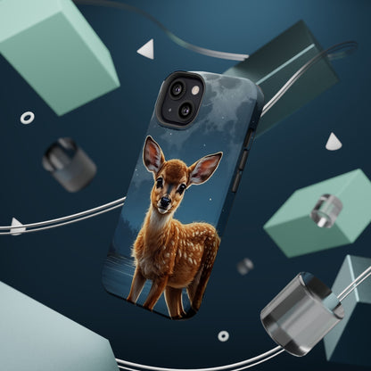 MagSafe-Compatible iPhone Case – Enchanted Fawn Under the Moonlit Sky