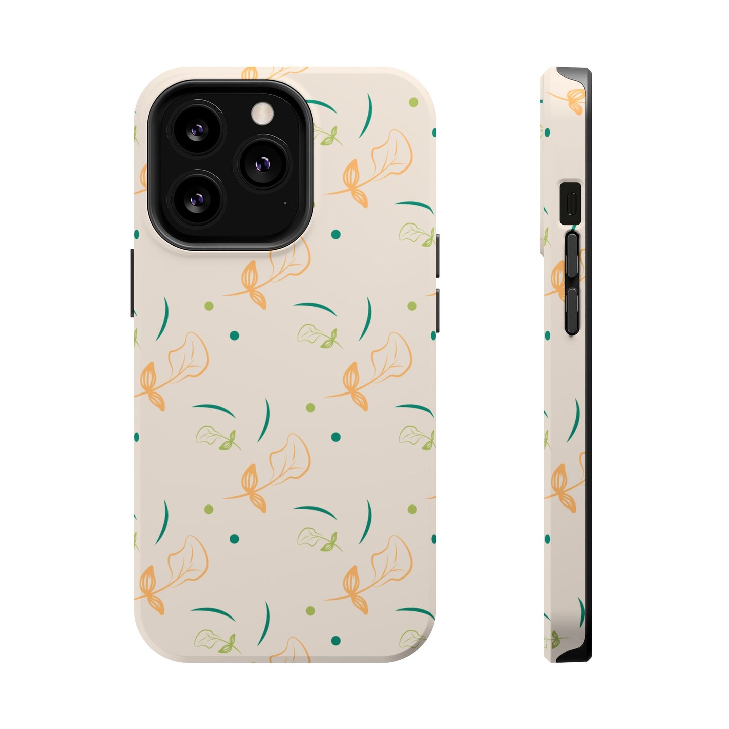 Soft Pastel Abstract Floral Tough MagSafe iPhone Case – Playful Minimalist Design with Dual-Layer Protection