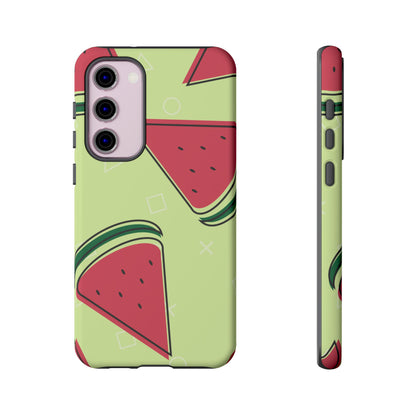 Watermelon Slice Samsung Galaxy Case – Fresh & Fun Design with Retro Geometric Pattern